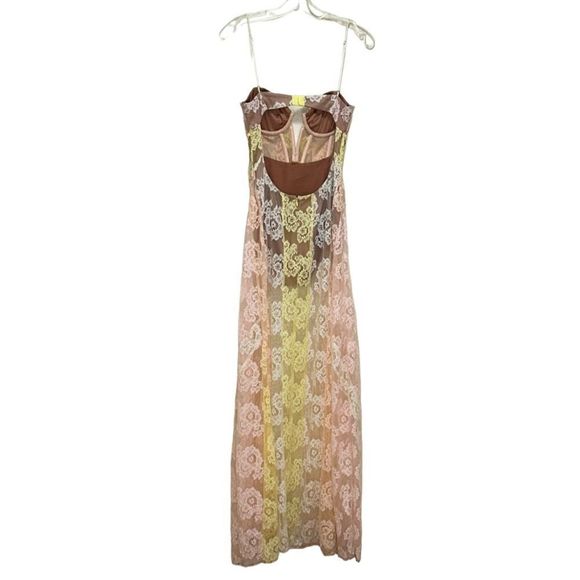 For Love & Lemons - “Blossom” Lace Maxi Dress - NWT, SZ S, Multi Color - Picture 6 of 16